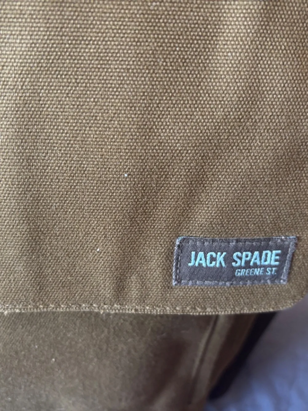 Jack Spade Canvas Messenger Bag Greene Street Olive Laptop Bag Orange Liner Kate